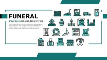 vector de encabezado de aterrizaje del servicio de entierro funerario