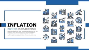 Inflation Financial World Problem Landing Header Vector