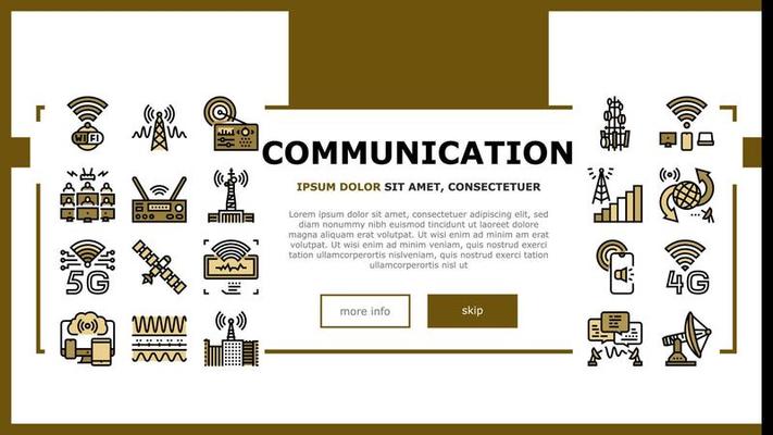 Telecommunication Technology Landing Header Vector