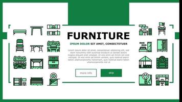 Furniture For Home And Backyard Landing Header Vector