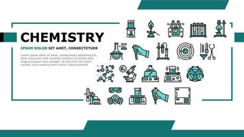 vector de encabezado de aterrizaje de laboratorio de química