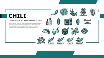 vector de encabezado de aterrizaje de vegetales naturales picantes de chile