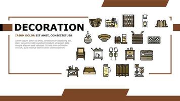 decoración del hogar y vector de encabezado de aterrizaje de muebles