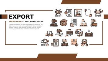 vector de encabezado de aterrizaje logístico de importación de exportación