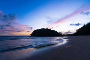 Beautiful sunset sky at Layan beach, Phuket photo