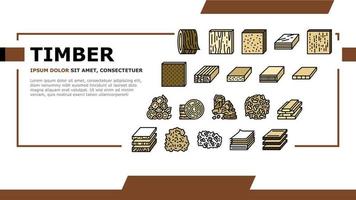 Timber Wood Industrial Production Landing Header Vector