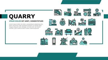 Quarry Mining Industrial Process Landing Header Vector