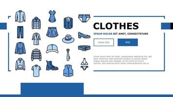 Clothes And Wearing Accessories Landing Header Vector