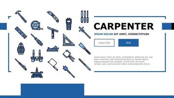 Carpenter Tool And Accessory Landing Header Vector