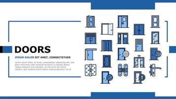 Interior Doors Types Landing Header Vector