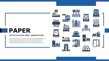 Paper Production Plant Landing Header Vector