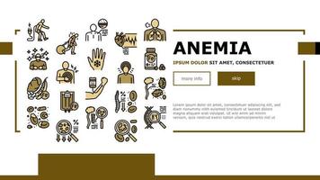 Anemia Patient Health Problem Landing Header Vector