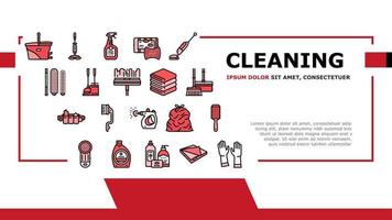 Cleaning And Washing Accessories Landing Header Vector