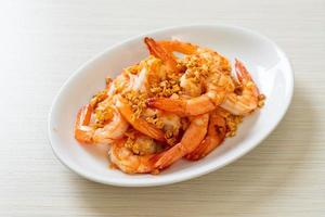 fried shrimps or prawns with garlic photo