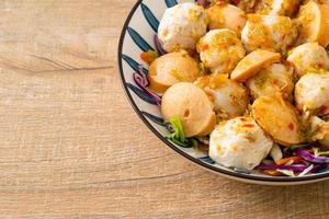 Meatball and fishball spicy salad photo