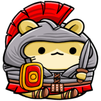 gladiador romano de hamster bonito usando um capacete png