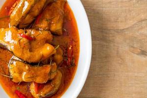 Redtail Catfish Fish in Dried Red Curry Sauce that called Choo Chee photo