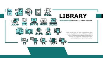 Children Library Read Landing Header Vector