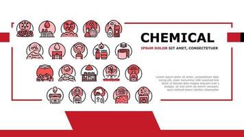 vector de encabezado de aterrizaje de producción de la industria química