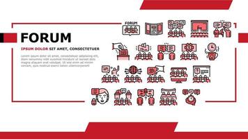 Forum People Meeting Landing Header Vector