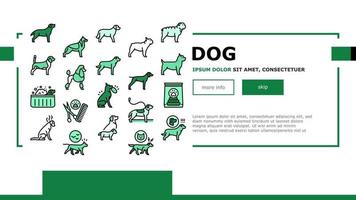 Dog Domestic Animal Landing Header Vector