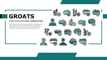 vector de encabezado de aterrizaje de alimentos naturales de grañones