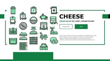 vector de encabezado de aterrizaje de producción de queso