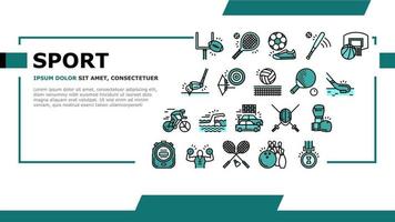 Sport Active Competitive Game Landing Header Vector