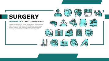 cirugía medicina clínica operación aterrizaje encabezado vector