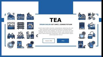 Tea Drink Production Landing Header Vector