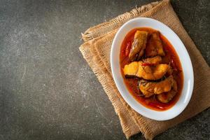 Redtail Catfish Fish in Dried Red Curry Sauce that called Choo Chee photo