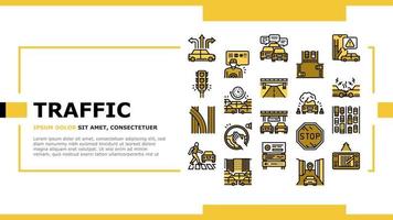 Traffic Jam Transport Landing Header Vector