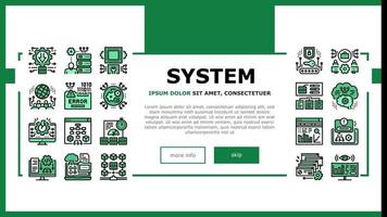 vector de encabezado de aterrizaje del proceso de trabajo del sistema