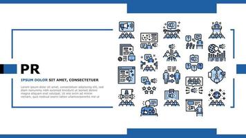 vector de encabezado de aterrizaje de relaciones públicas pr