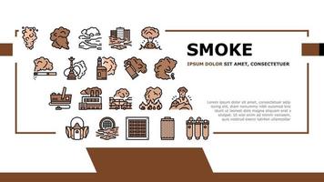 Smoke And Fog Steam Landing Header Vector