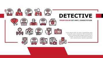 vector de encabezado de aterrizaje de detective privado