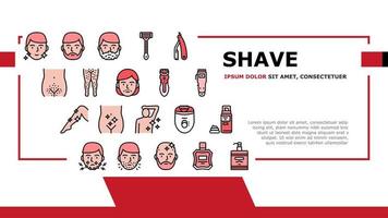 Shave Treat Accessory Landing Header Vector