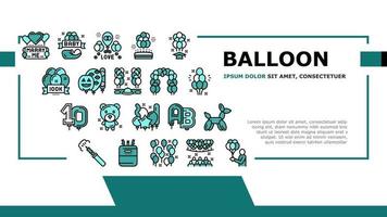 vector de cabecera de aterrizaje de decoración de globos