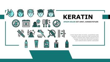 Keratin Hair Procedure Landing Header Vector