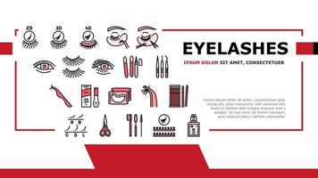 Eyelashes Extension Landing Header Vector