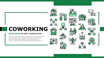 Coworking Service Landing Header Vector