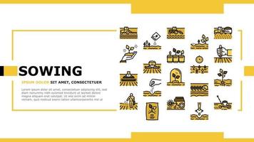 Sowing Agricultural Landing Header Vector
