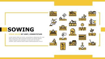 Sowing Agricultural Landing Header Vector