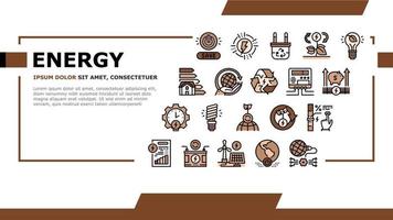 vector de encabezado de aterrizaje de herramienta de ahorro de energía