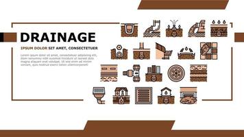 Drainage Water System Landing Header Vector