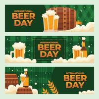 Set of International Beer Day Banners vector