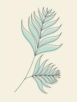 Bealtiful Abstract Tropical Leaf Vector. Clean and Simple Pastel Modern Art Decorative Pro Element vector