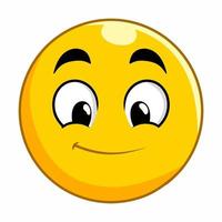 Happy Smiling Vector Emoji. Cartoon Happiness Emoticon Smile Face