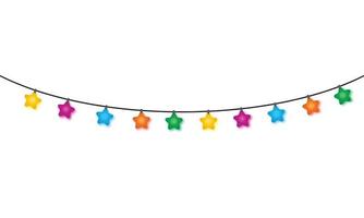 Christmas lights string isolated on white background with clipping path vector