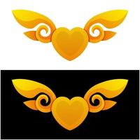 Logo flying love gradient colorful style vector